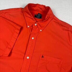 Ralph Lauren Jeans Co. Mens M Orange Short Sleeve Shirt RL67‎ Pocket Button Down